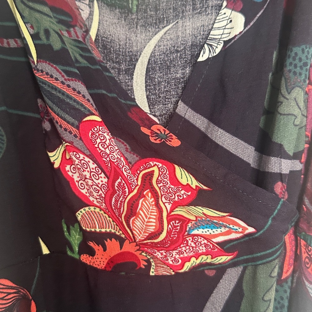 NWT KorMei hi low tropical maxi wrap look dressS - Picture 7 of 11